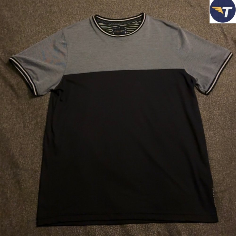 Navy Blue Ricky Singh 2 Pattern T-Shirt (XL)